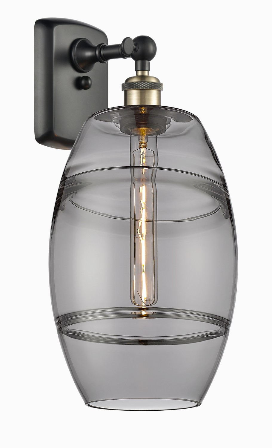 One Light Wall Sconce by Innovations - Ballston Collection, Black Antique Brass Finish - 516-1W-BAB-G557-8SM