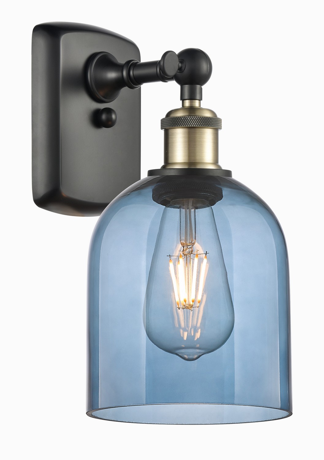 One Light Wall Sconce by Innovations - Ballston Collection, Black Antique Brass Finish - 516-1W-BAB-G558-6BL