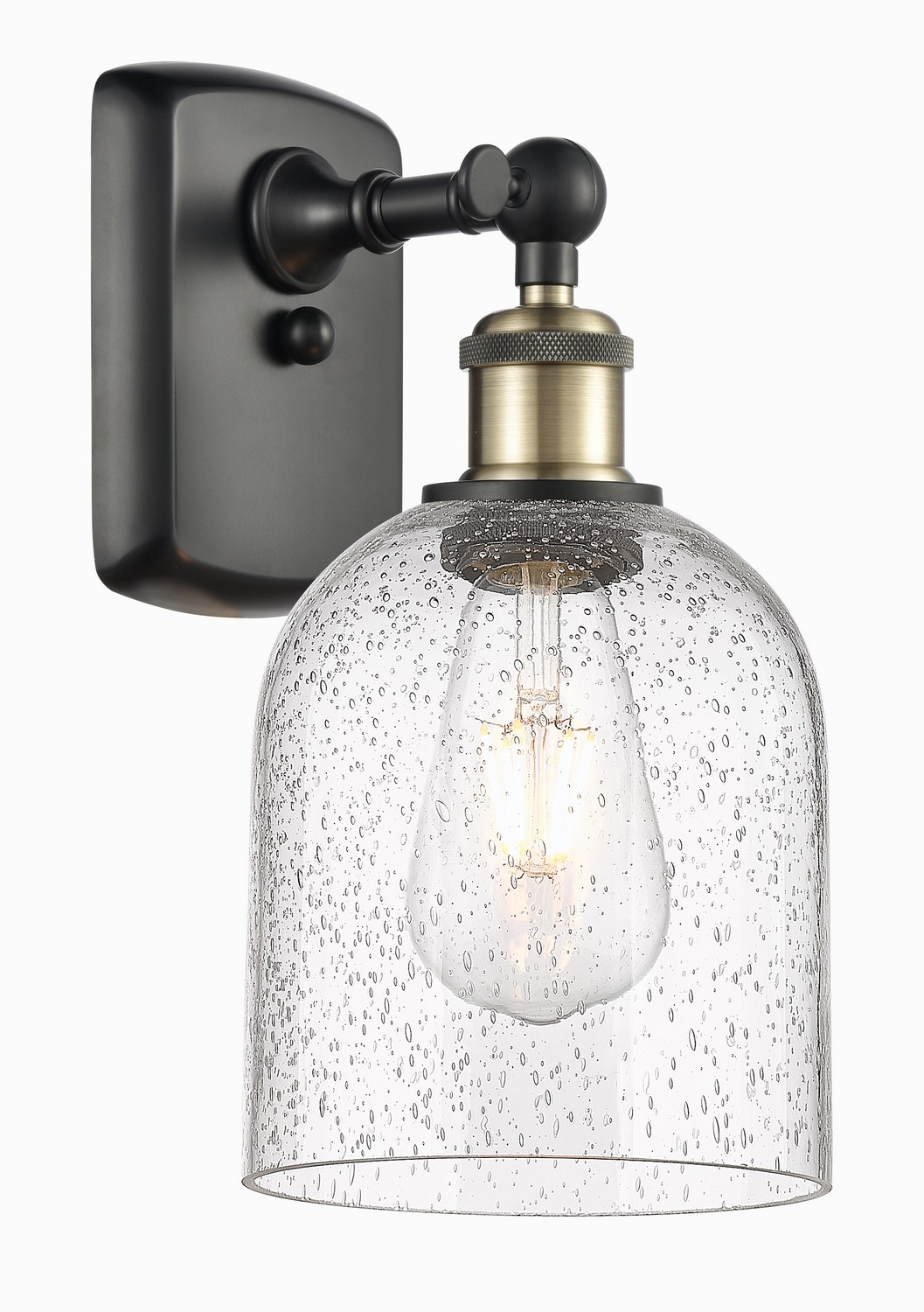 One Light Wall Sconce by Innovations - Ballston Collection, Black Antique Brass Finish - 516-1W-BAB-G558-6SDY