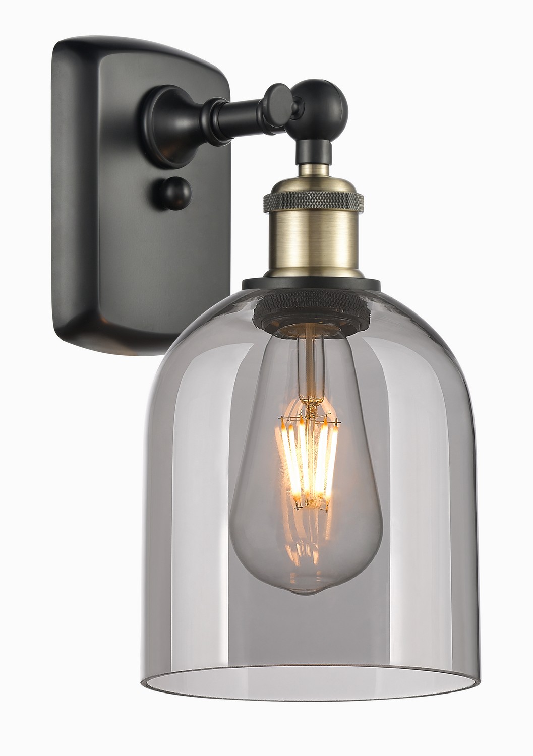 One Light Wall Sconce by Innovations - Ballston Collection, Black Antique Brass Finish - 516-1W-BAB-G558-6SM