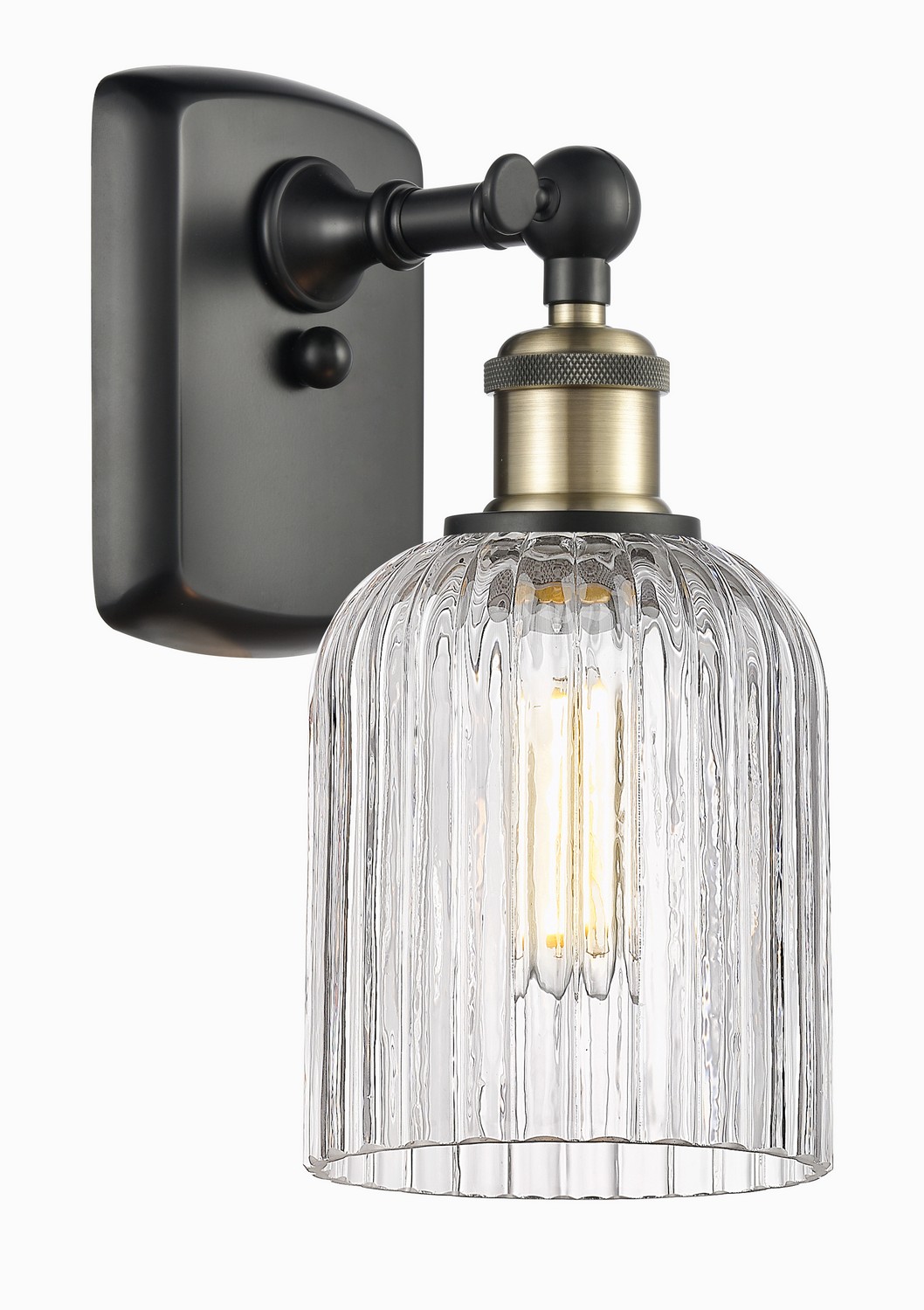 One Light Wall Sconce by Innovations - Ballston Collection, Black Antique Brass Finish - 516-1W-BAB-G559-5CL
