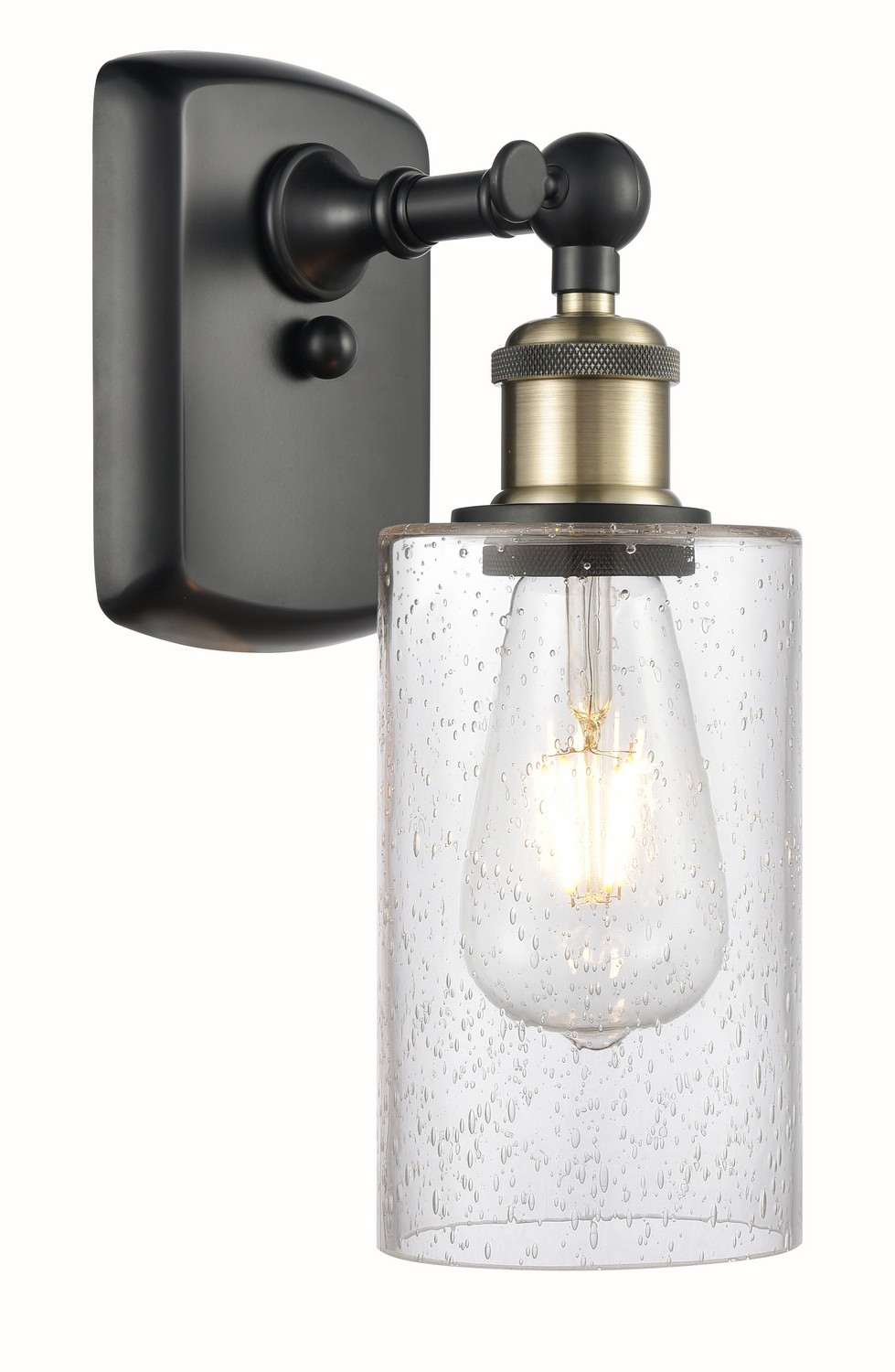 One Light Wall Sconce by Innovations - Ballston Collection, Black Antique Brass Finish - 516-1W-BAB-G804