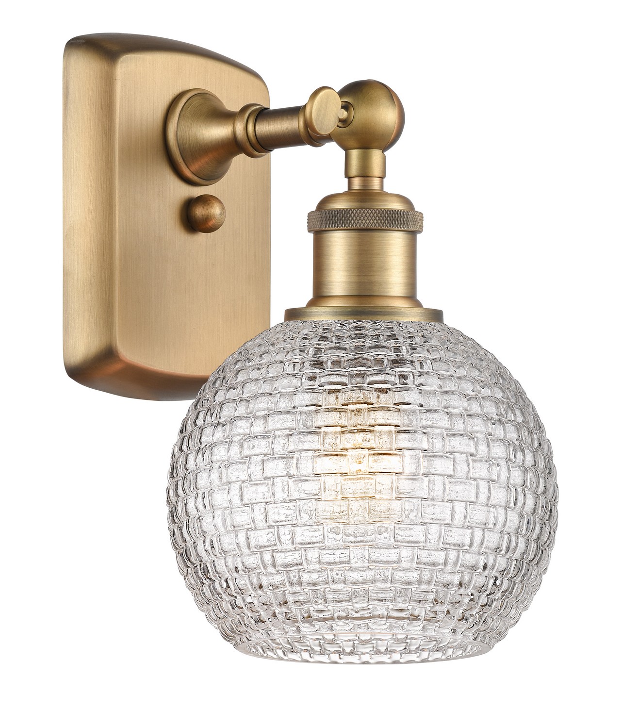 One Light Wall Sconce by Innovations - Ballston Collection, Brushed Brass Finish - 516-1W-BB-G122C-6CL