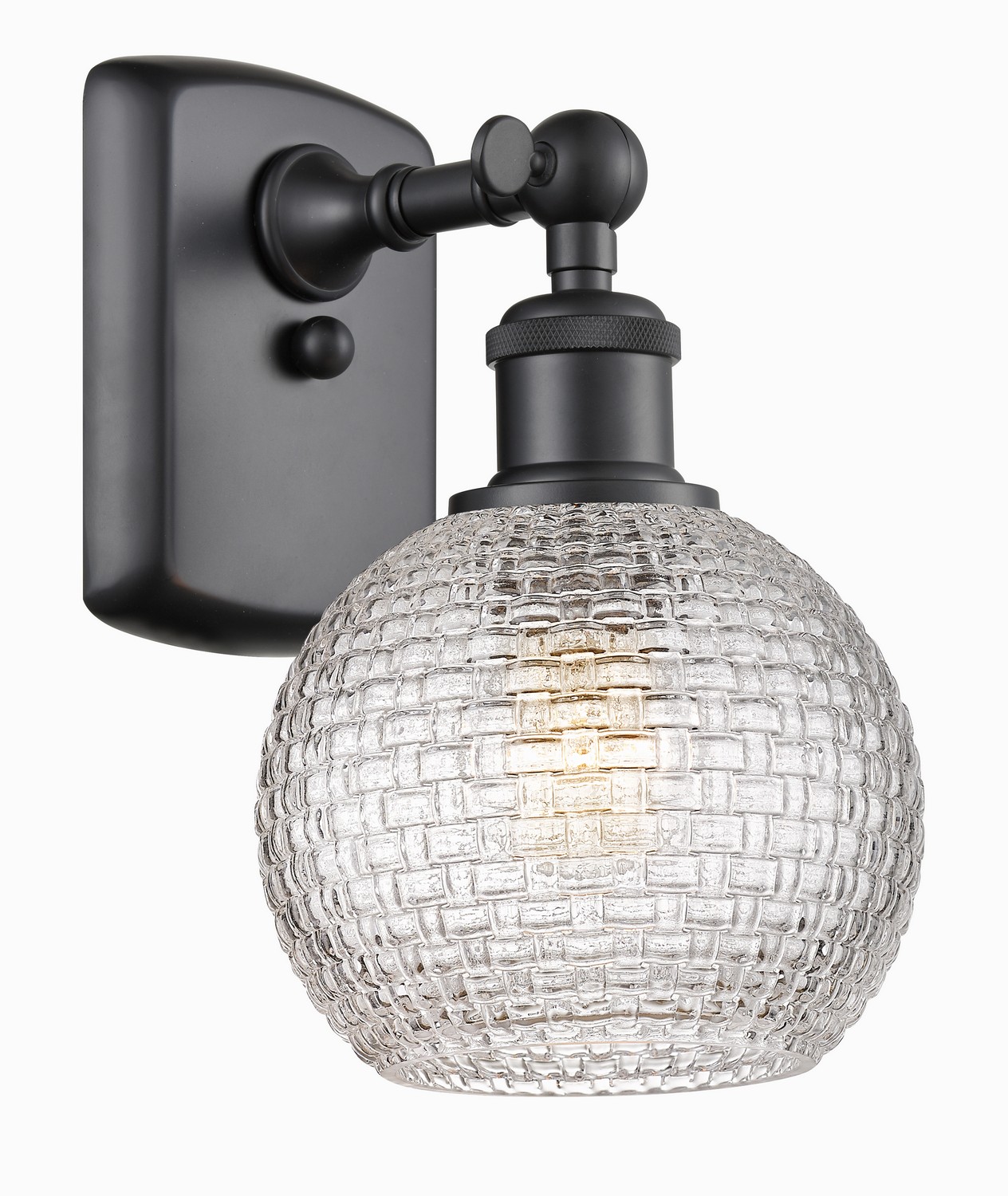 One Light Wall Sconce by Innovations - Ballston Collection, Matte Black Finish - 516-1W-BK-G122C-6CL
