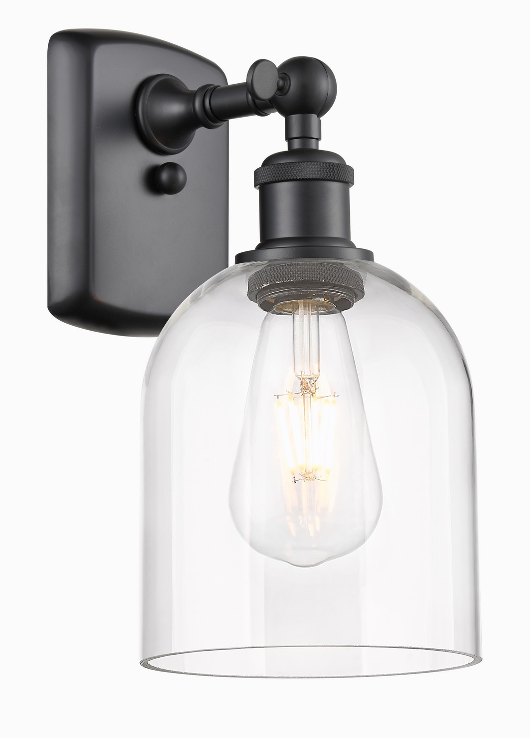 One Light Wall Sconce by Innovations - Ballston Collection, Matte Black Finish - 516-1W-BK-G558-6CL