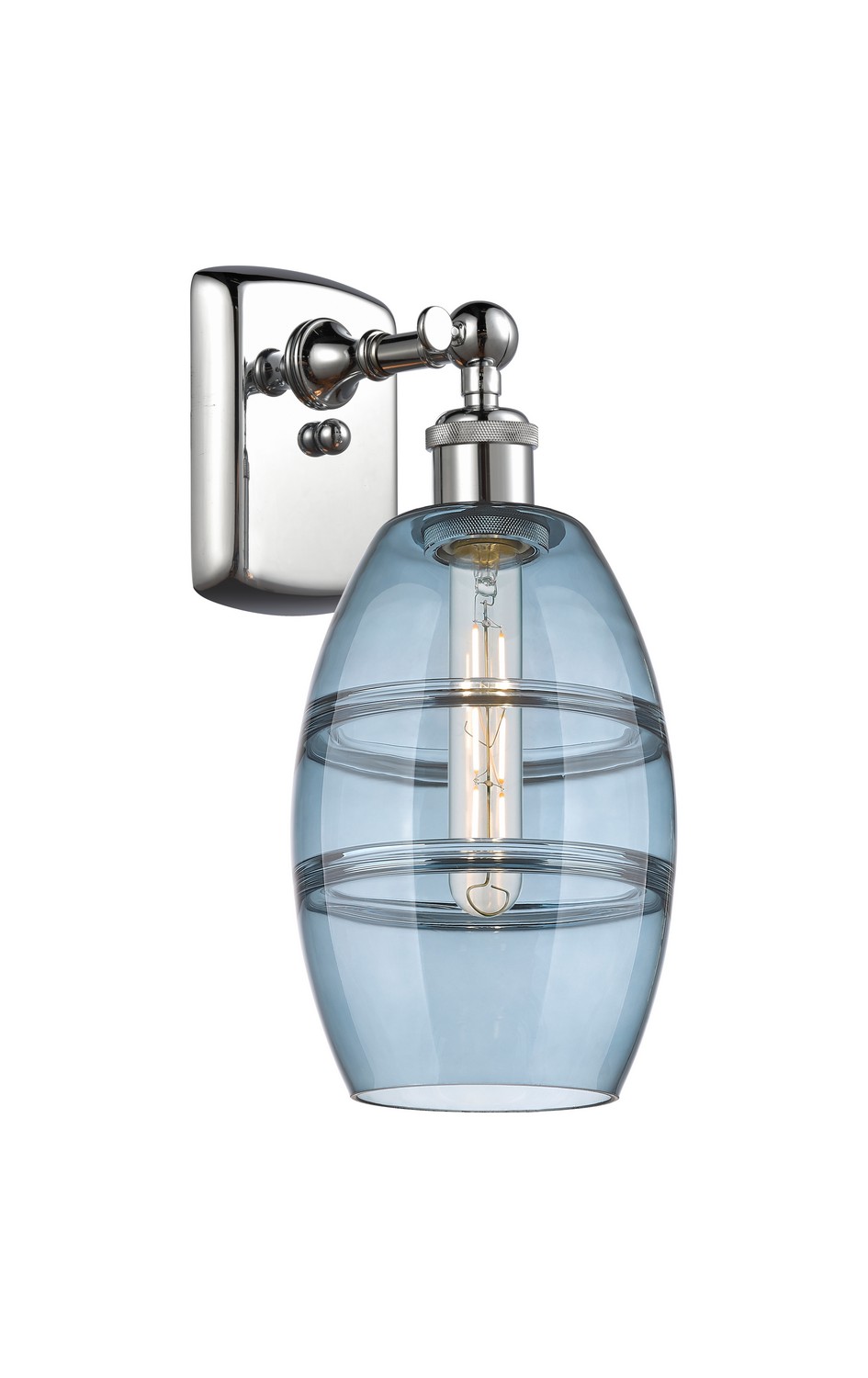 One Light Wall Sconce by Innovations - Ballston Collection, Polished Chrome Finish - 516-1W-PC-G557-6BL