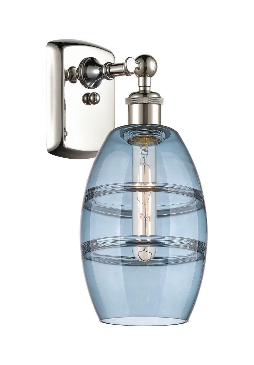One Light Wall Sconce by Innovations - Ballston Collection, Polished Nickel Finish - 516-1W-PN-G557-6BL