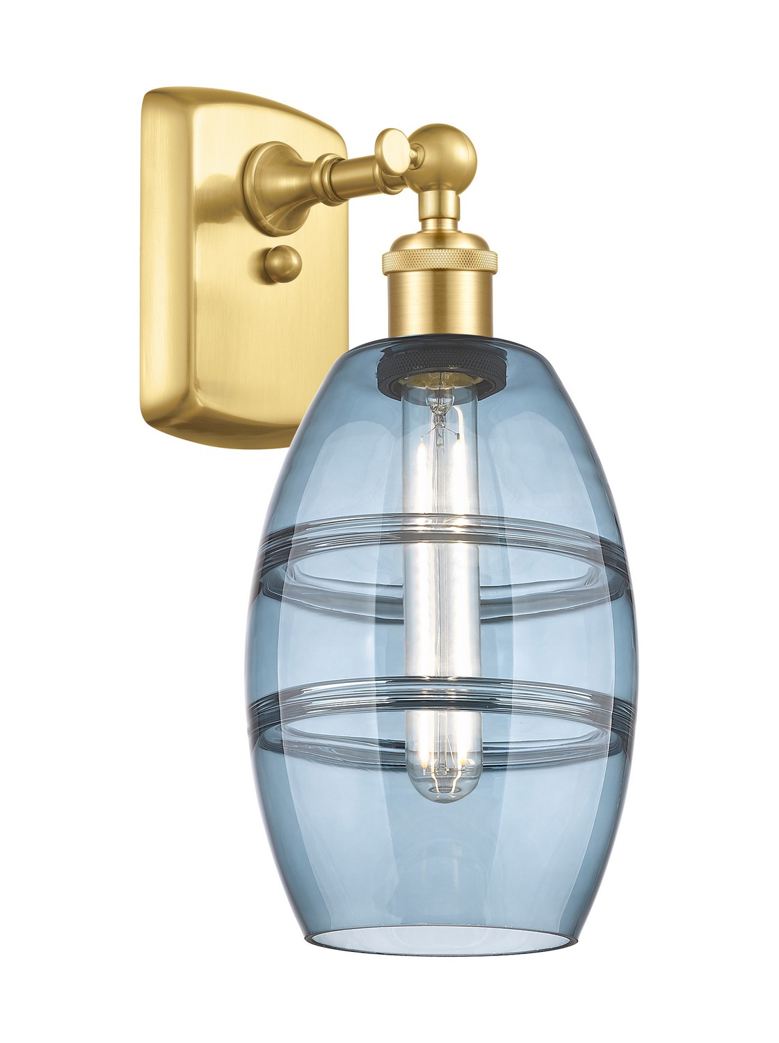 One Light Wall Sconce by Innovations - Ballston Collection, Satin Gold Finish - 516-1W-SG-G557-6BL