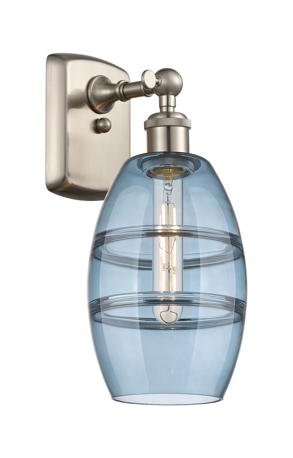 One Light Wall Sconce by Innovations - Ballston Collection, Brushed Satin Nickel Finish - 516-1W-SN-G557-6BL