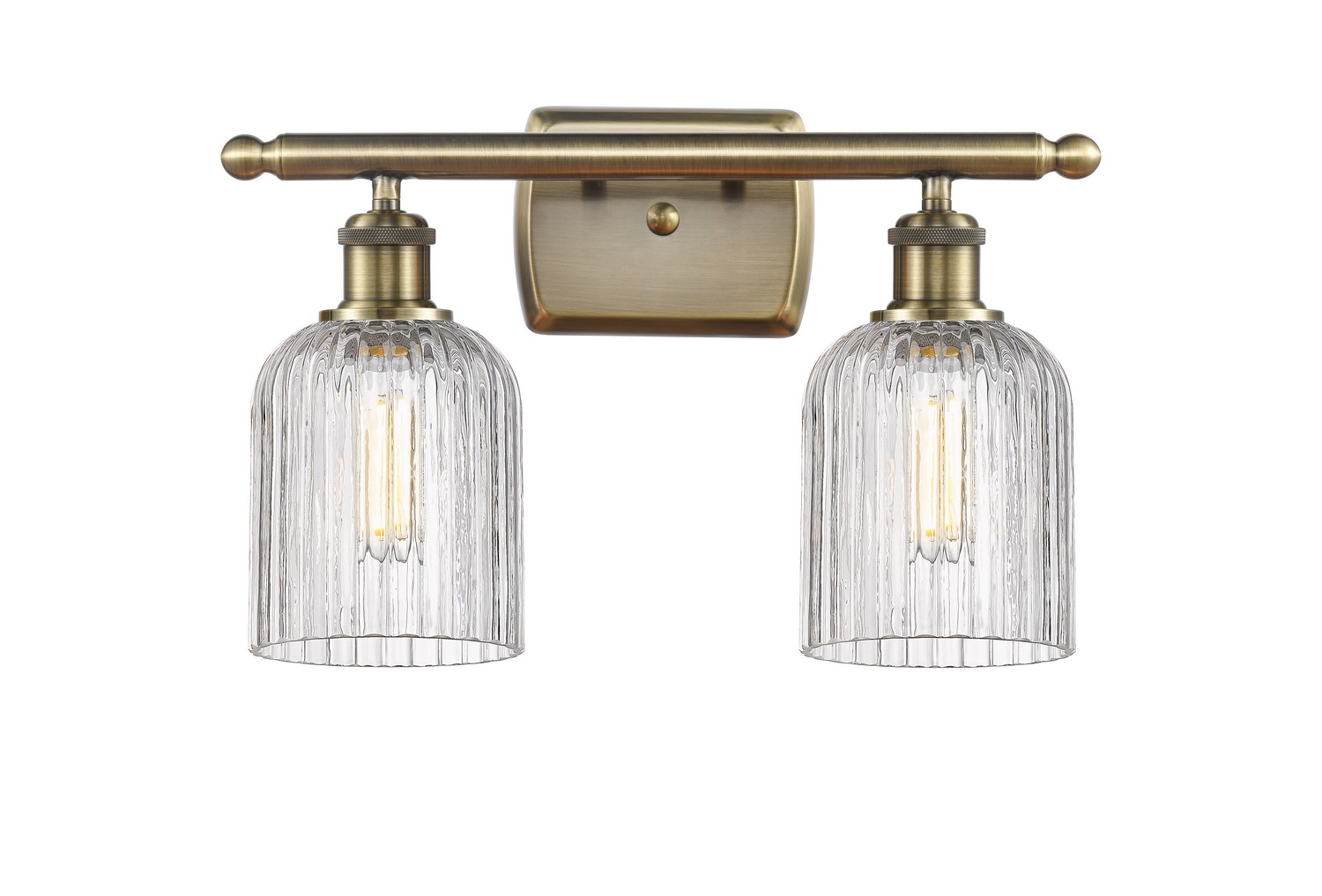 Two Light Bath Vanity by Innovations - Ballston Collection, Antique Brass Finish - 516-2W-AB-G559-5CL