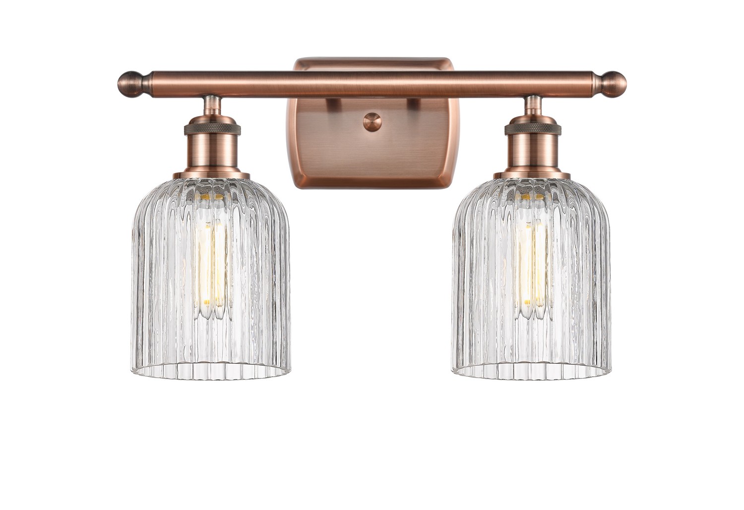 Two Light Bath Vanity by Innovations - Ballston Collection, Antique Copper Finish - 516-2W-AC-G559-5CL