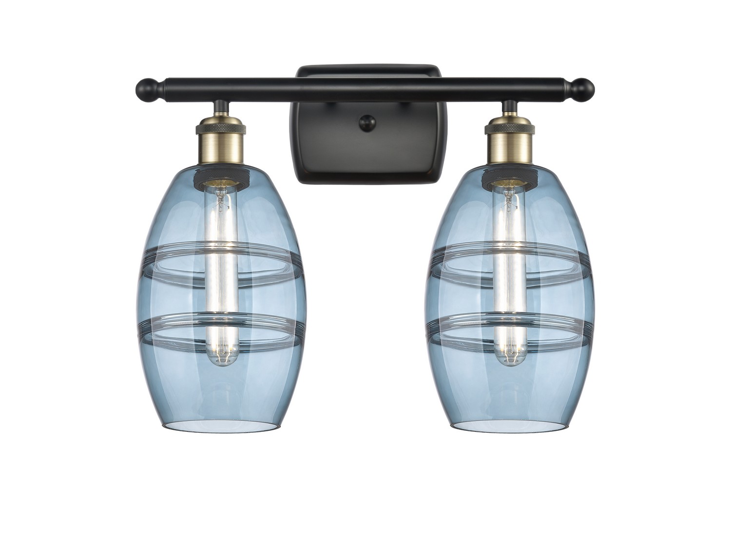 Two Light Bath Vanity by Innovations - Ballston Collection, Black Antique Brass Finish - 516-2W-BAB-G557-6BL