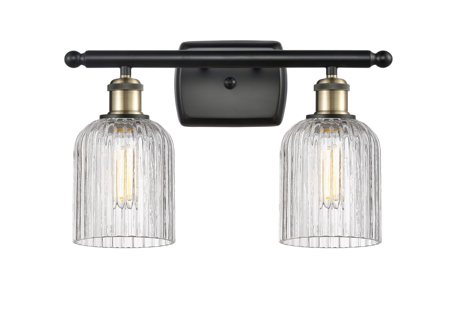 Two Light Bath Vanity by Innovations - Ballston Collection, Black Antique Brass Finish - 516-2W-BAB-G559-5CL