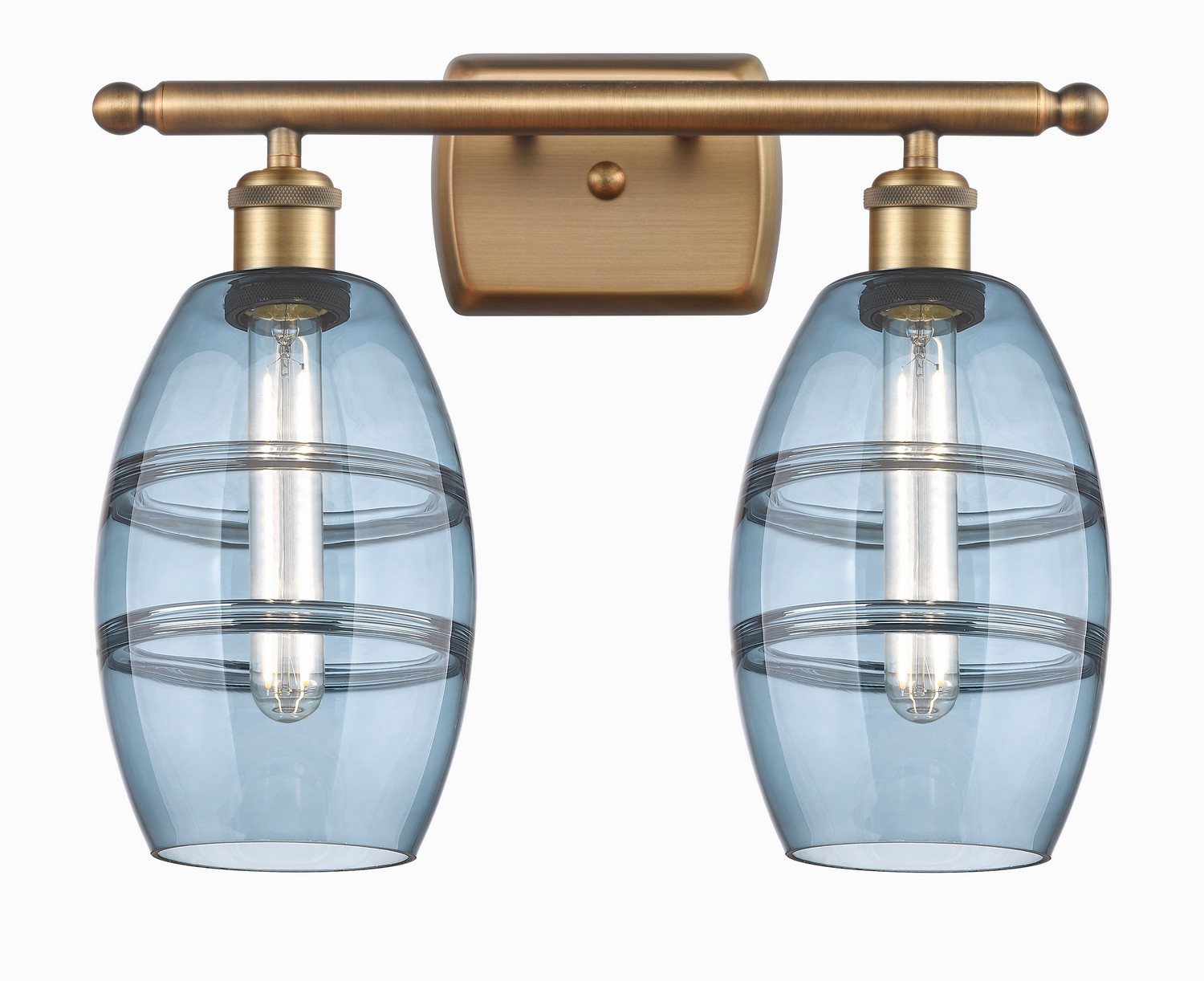 Two Light Bath Vanity by Innovations - Ballston Collection, Brushed Brass Finish - 516-2W-BB-G557-6BL