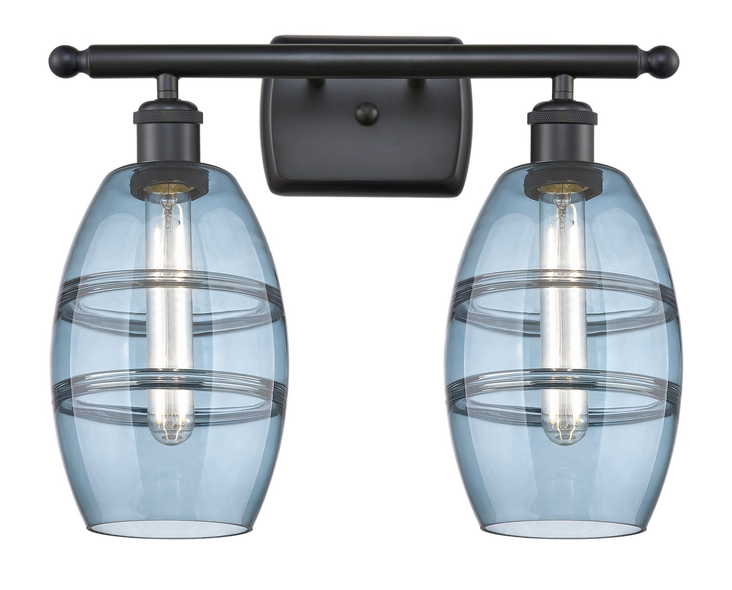 Two Light Bath Vanity by Innovations - Ballston Collection, Matte Black Finish - 516-2W-BK-G557-6BL