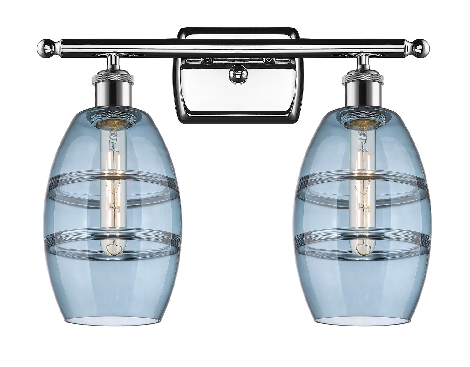 Two Light Bath Vanity by Innovations - Ballston Collection, Polished Chrome Finish - 516-2W-PC-G557-6BL
