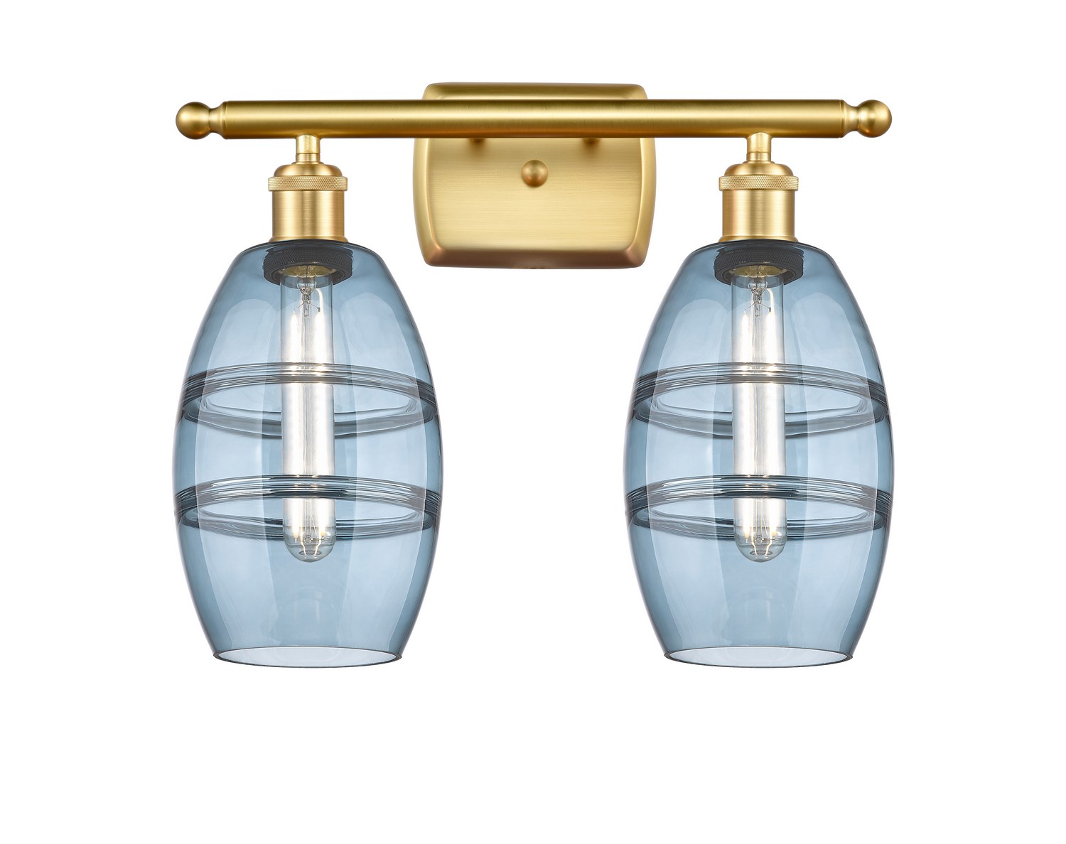 Two Light Bath Vanity by Innovations - Ballston Collection, Satin Gold Finish - 516-2W-SG-G557-6BL