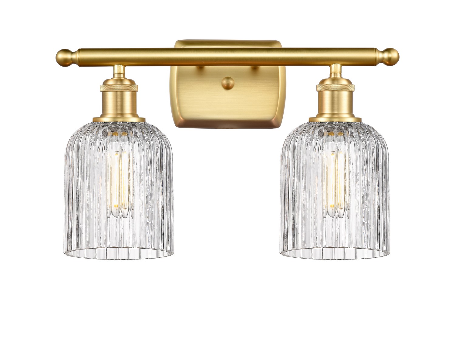 Two Light Bath Vanity by Innovations - Ballston Collection, Satin Gold Finish - 516-2W-SG-G559-5CL