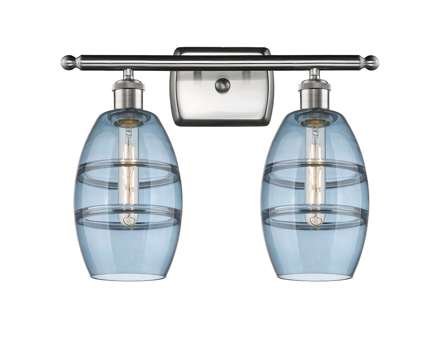 Two Light Bath Vanity by Innovations - Ballston Collection, Brushed Satin Nickel Finish - 516-2W-SN-G557-6BL