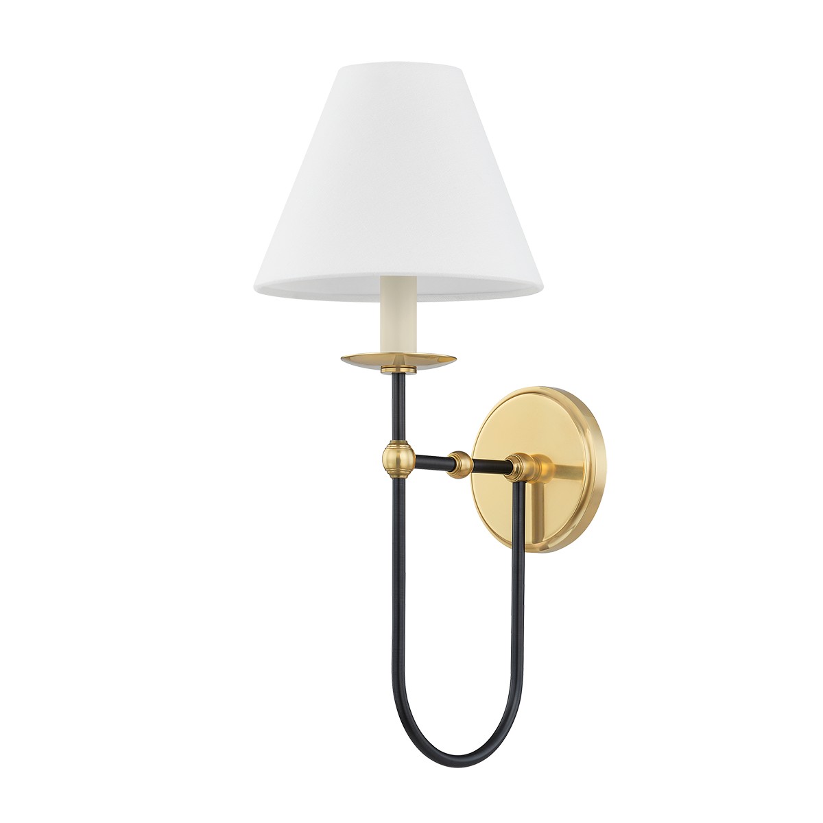 Hudson Valley Demarest One Light Wall Sconce in Aged Brass/Distressed Bronze - 6319-AGB/DB