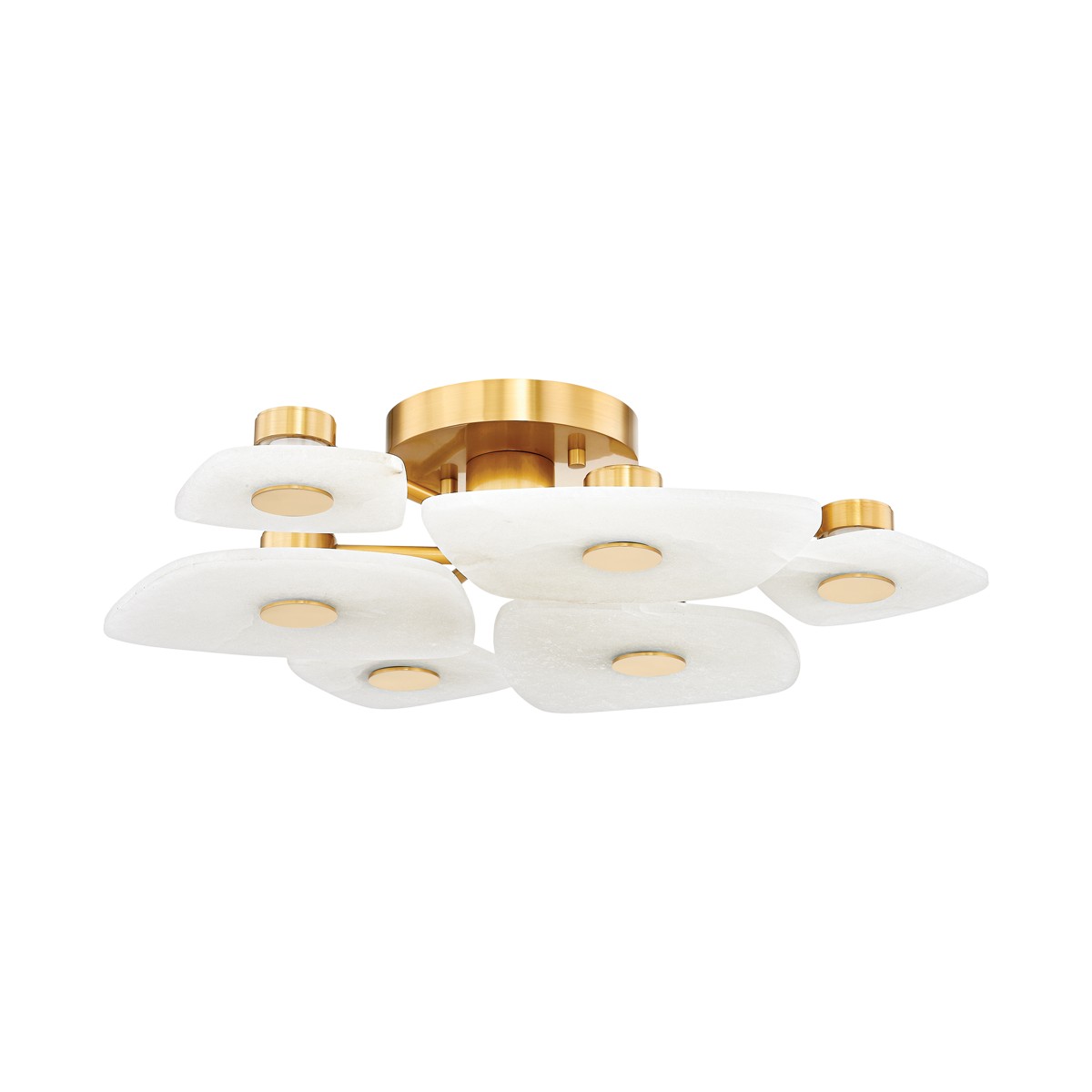 Hudson Valley Holmdel LED Semi Flush Mount in Aged Brass - 7828-AGB