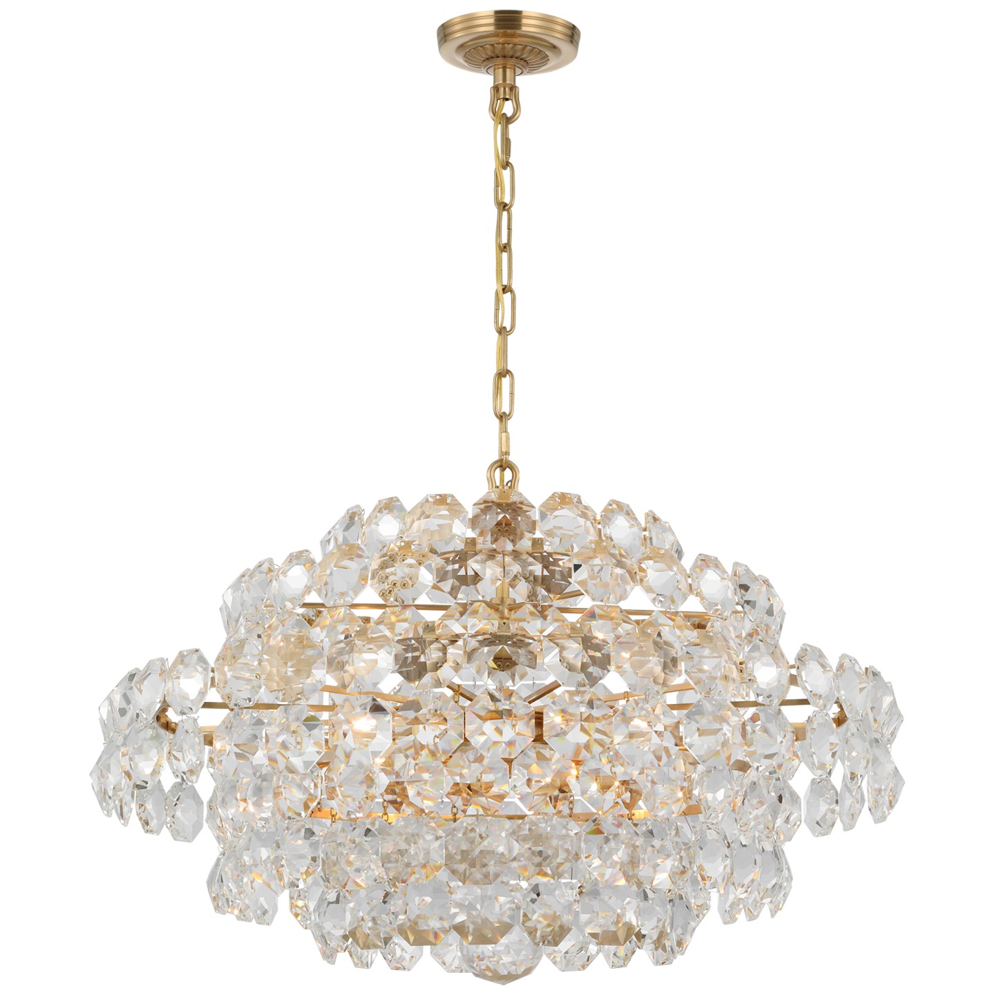 Visual Comfort Signature Sanger 12 Light Chandelier in Hand-Rubbed Antique Brass - ARN 5105HAB-CG