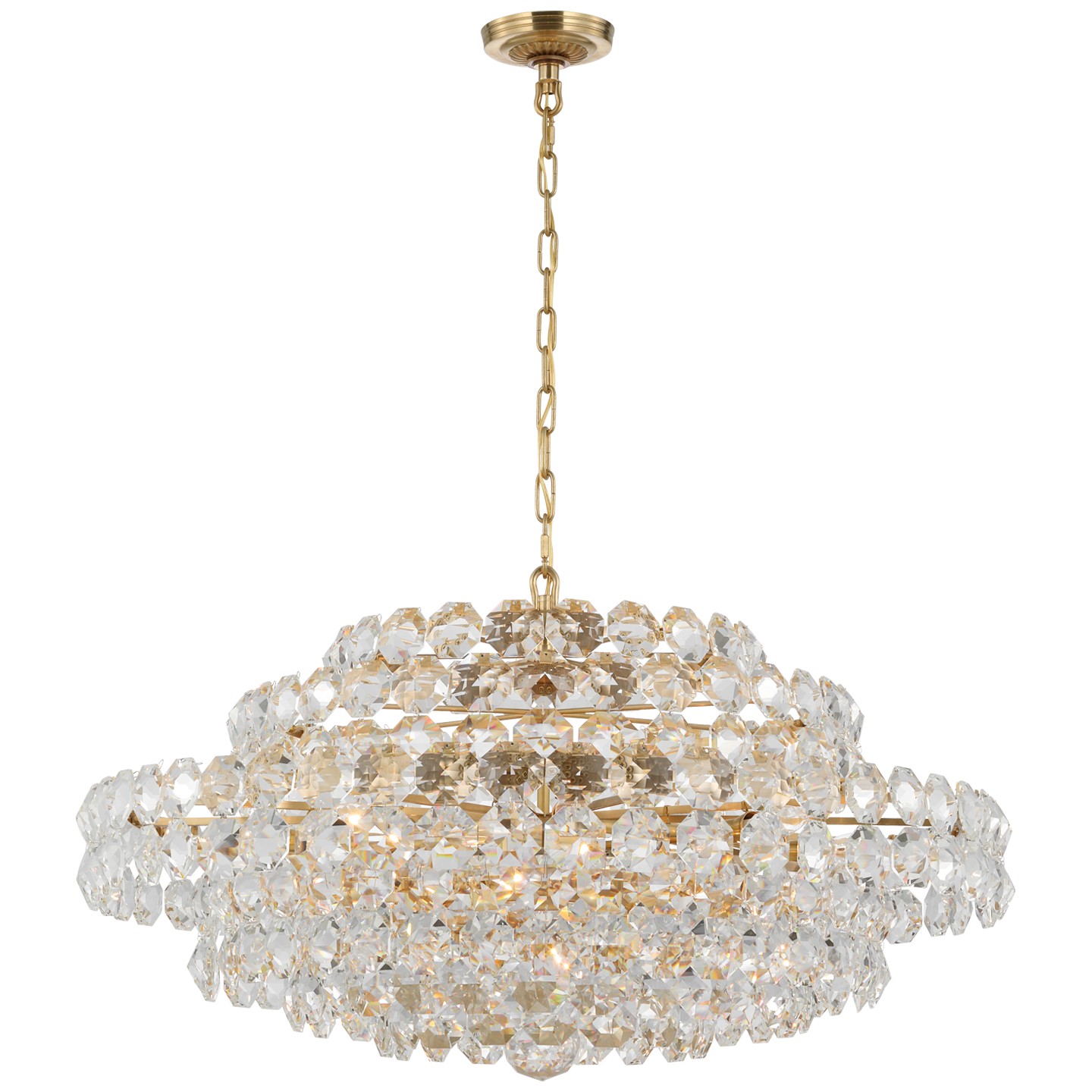 Visual Comfort Signature Sanger 18 Light Chandelier in Hand-Rubbed Antique Brass - ARN 5120HAB-CG