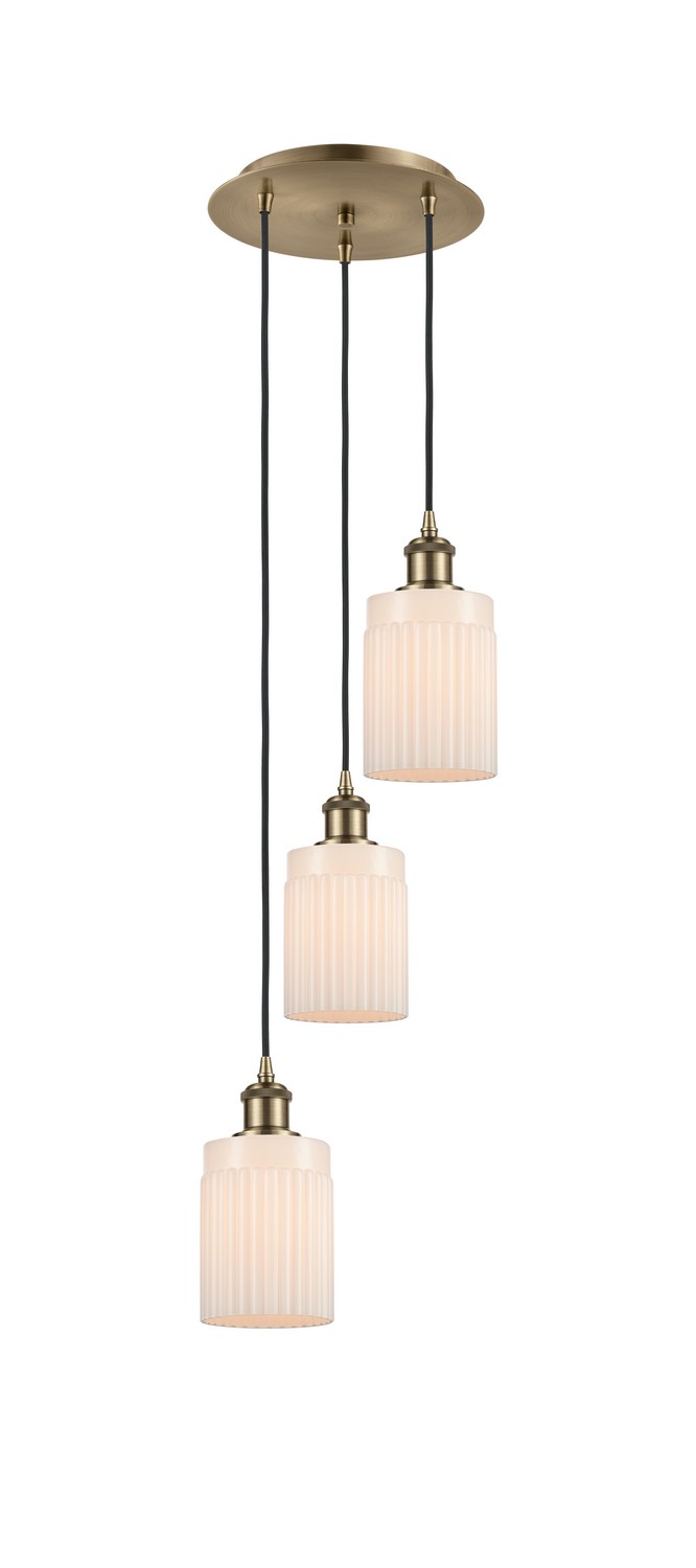 Three Light Pendant by Innovations - Ballston Collection, Antique Brass Finish - 113B-3P-AB-G341