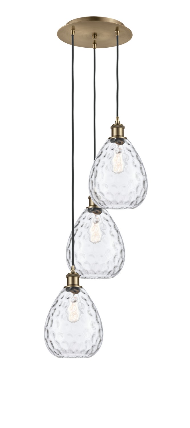 Three Light Pendant by Innovations - Ballston Collection, Antique Brass Finish - 113B-3P-AB-G372