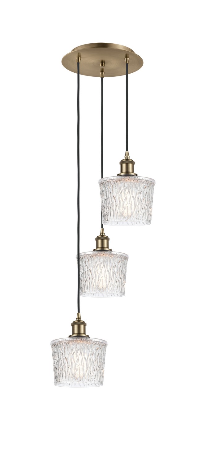 Three Light Pendant by Innovations - Ballston Collection, Antique Brass Finish - 113B-3P-AB-G402