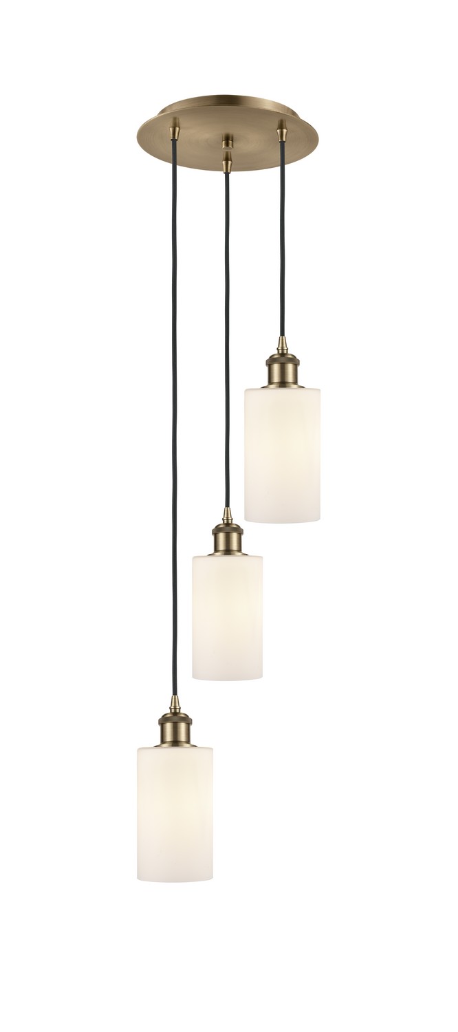 Three Light Pendant by Innovations - Ballston Collection, Antique Brass Finish - 113B-3P-AB-G801
