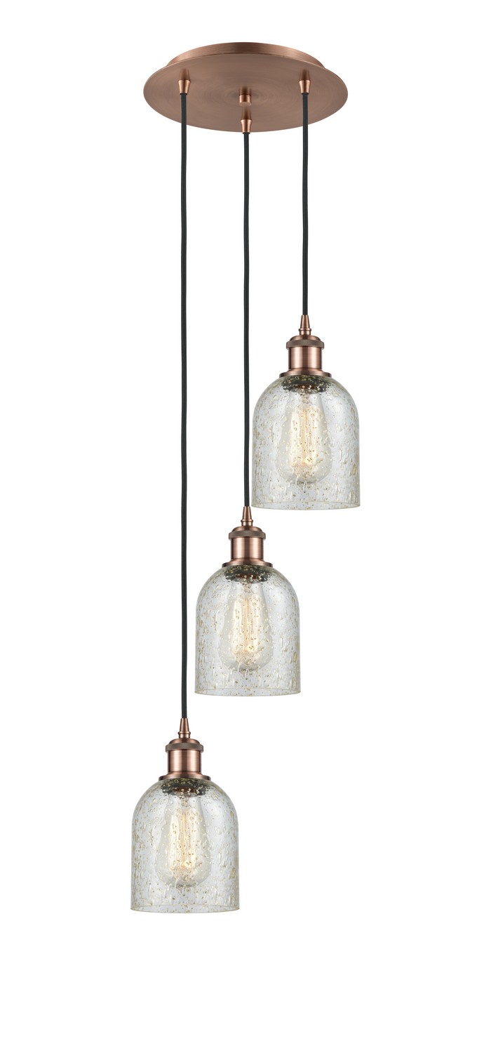 Three Light Pendant by Innovations - Ballston Collection, Antique Copper Finish - 113B-3P-AC-G259
