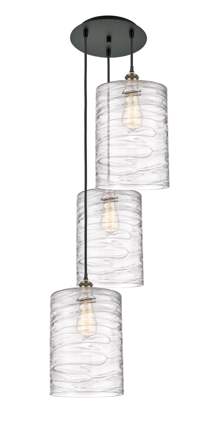 Three Light Pendant by Innovations - Ballston Collection, Black Antique Brass Finish - 113B-3P-BAB-G1113-L