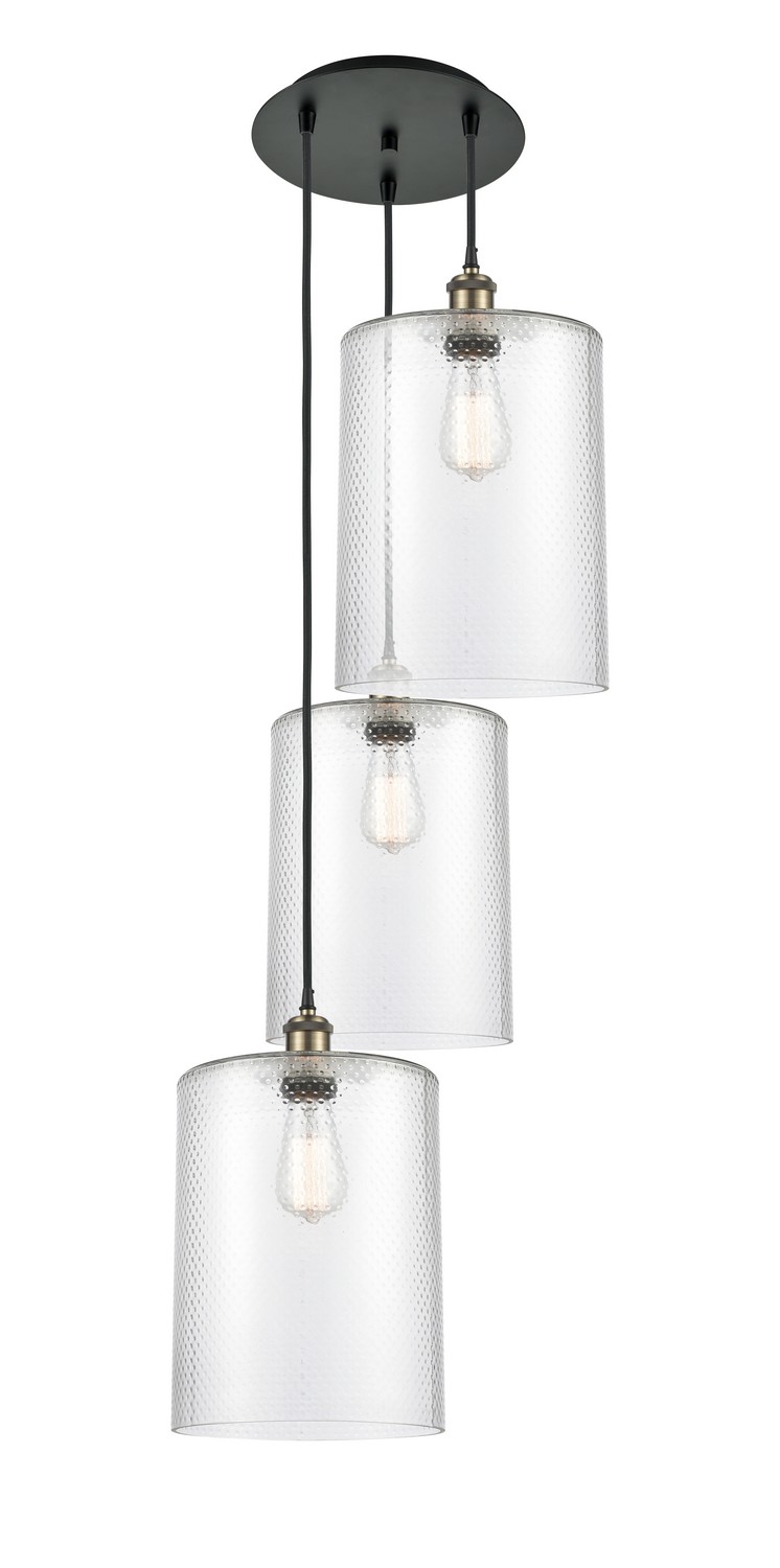 Three Light Pendant by Innovations - Ballston Collection, Black Antique Brass Finish - 113B-3P-BAB-G112-L