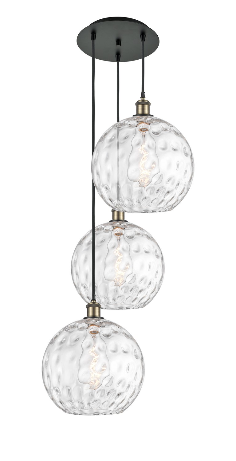 Three Light Pendant by Innovations - Ballston Collection, Black Antique Brass Finish - 113B-3P-BAB-G1215-12