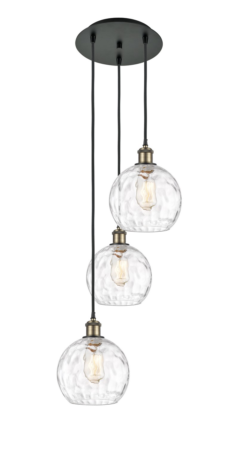 Three Light Pendant by Innovations - Ballston Collection, Black Antique Brass Finish - 113B-3P-BAB-G1215-8