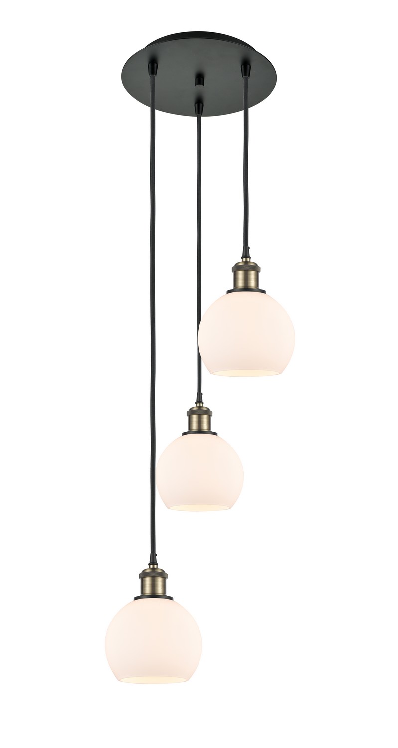 Three Light Pendant by Innovations - Ballston Collection, Black Antique Brass Finish - 113B-3P-BAB-G121-6