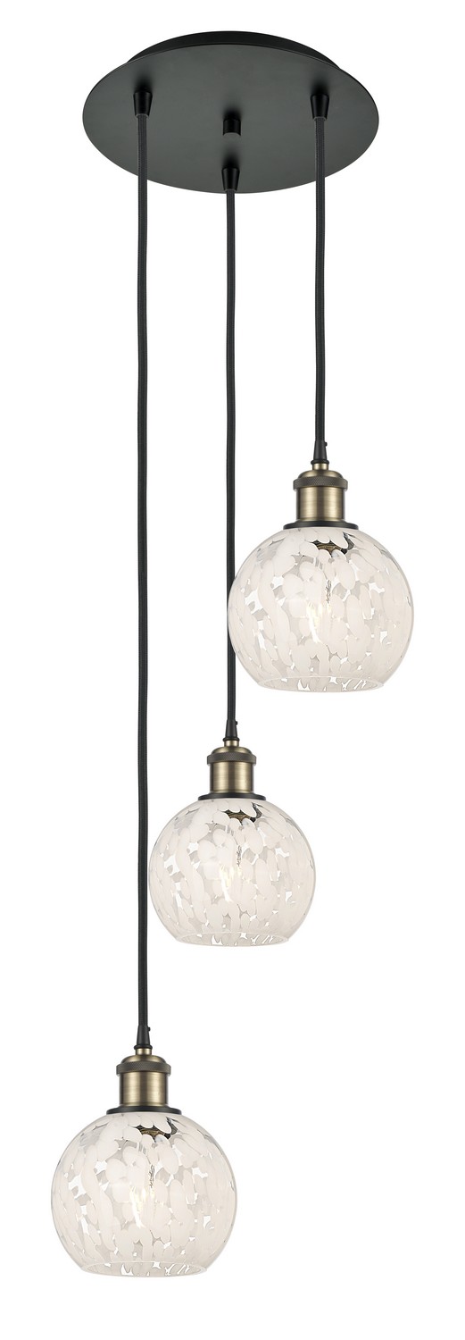 Three Light Pendant by Innovations - Ballston Collection, Black Antique Brass Finish - 113B-3P-BAB-G1216-6WM