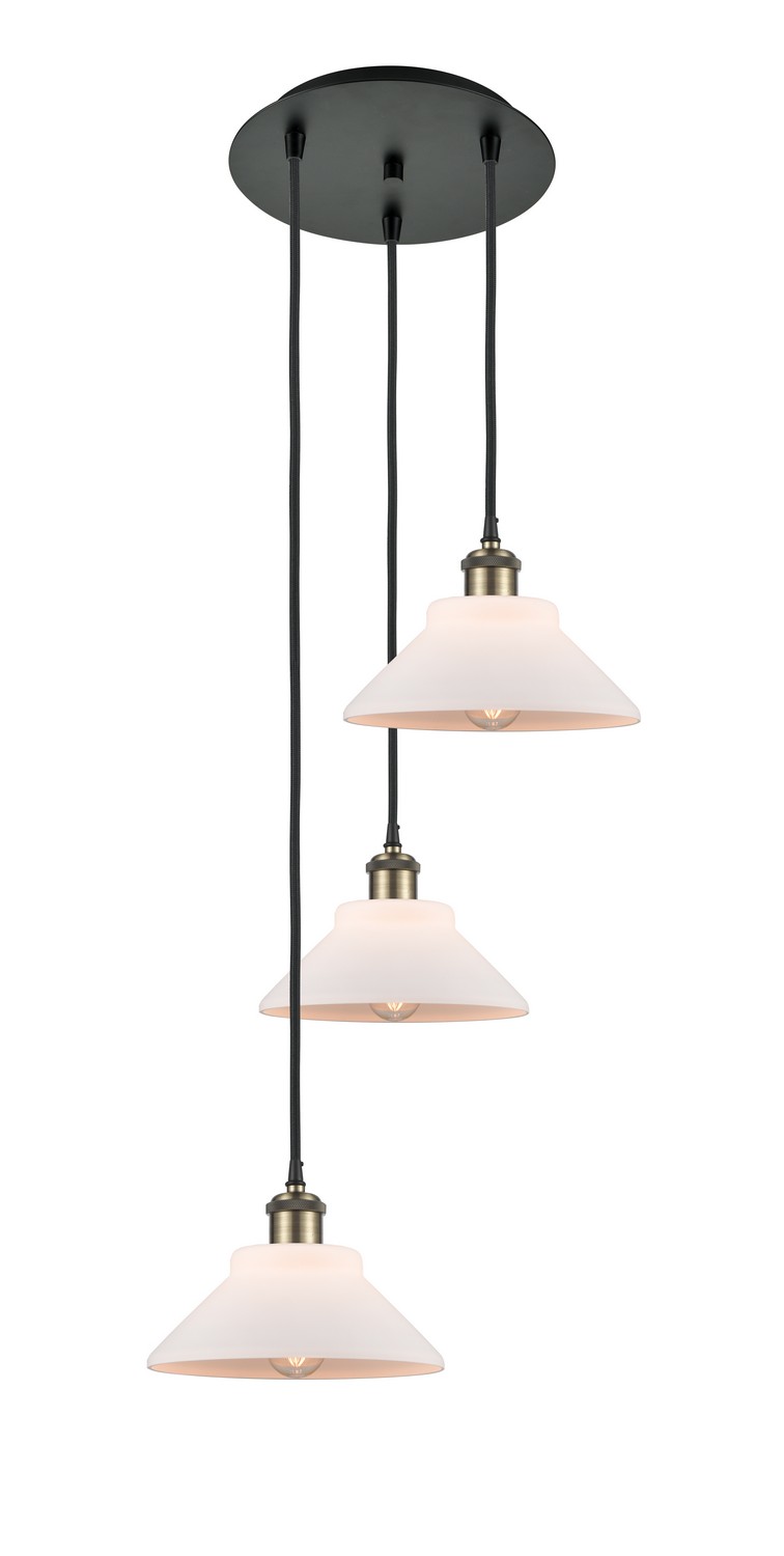 Three Light Pendant by Innovations - Ballston Collection, Black Antique Brass Finish - 113B-3P-BAB-G131