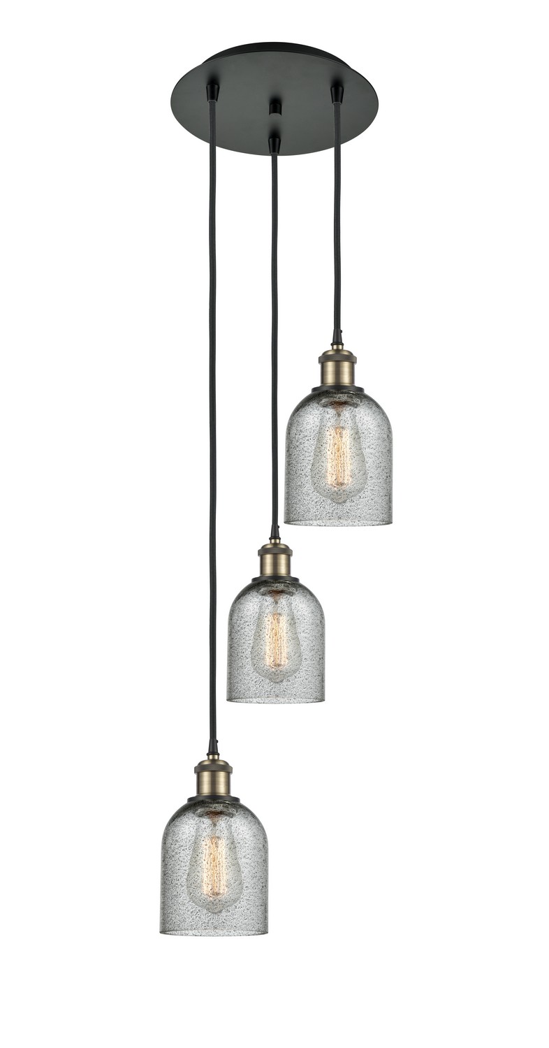 Three Light Pendant by Innovations - Ballston Collection, Black Antique Brass Finish - 113B-3P-BAB-G257