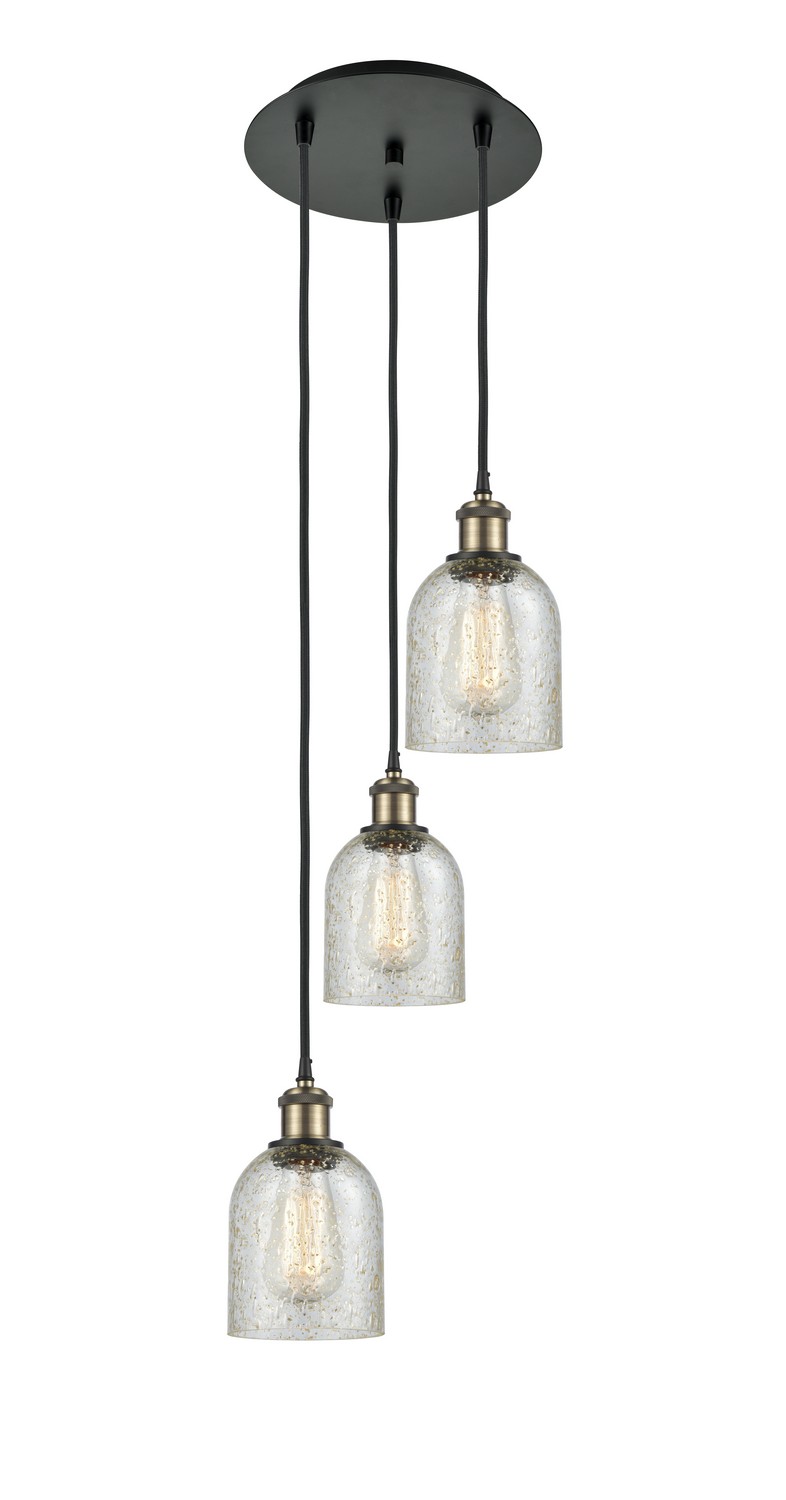 Three Light Pendant by Innovations - Ballston Collection, Black Antique Brass Finish - 113B-3P-BAB-G259