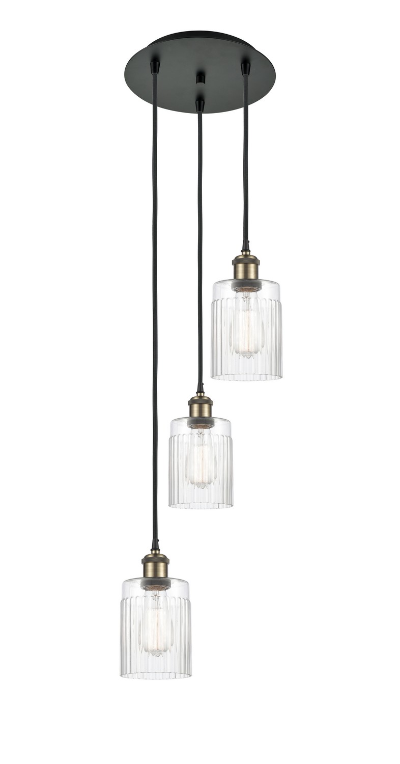 Three Light Pendant by Innovations - Ballston Collection, Black Antique Brass Finish - 113B-3P-BAB-G342