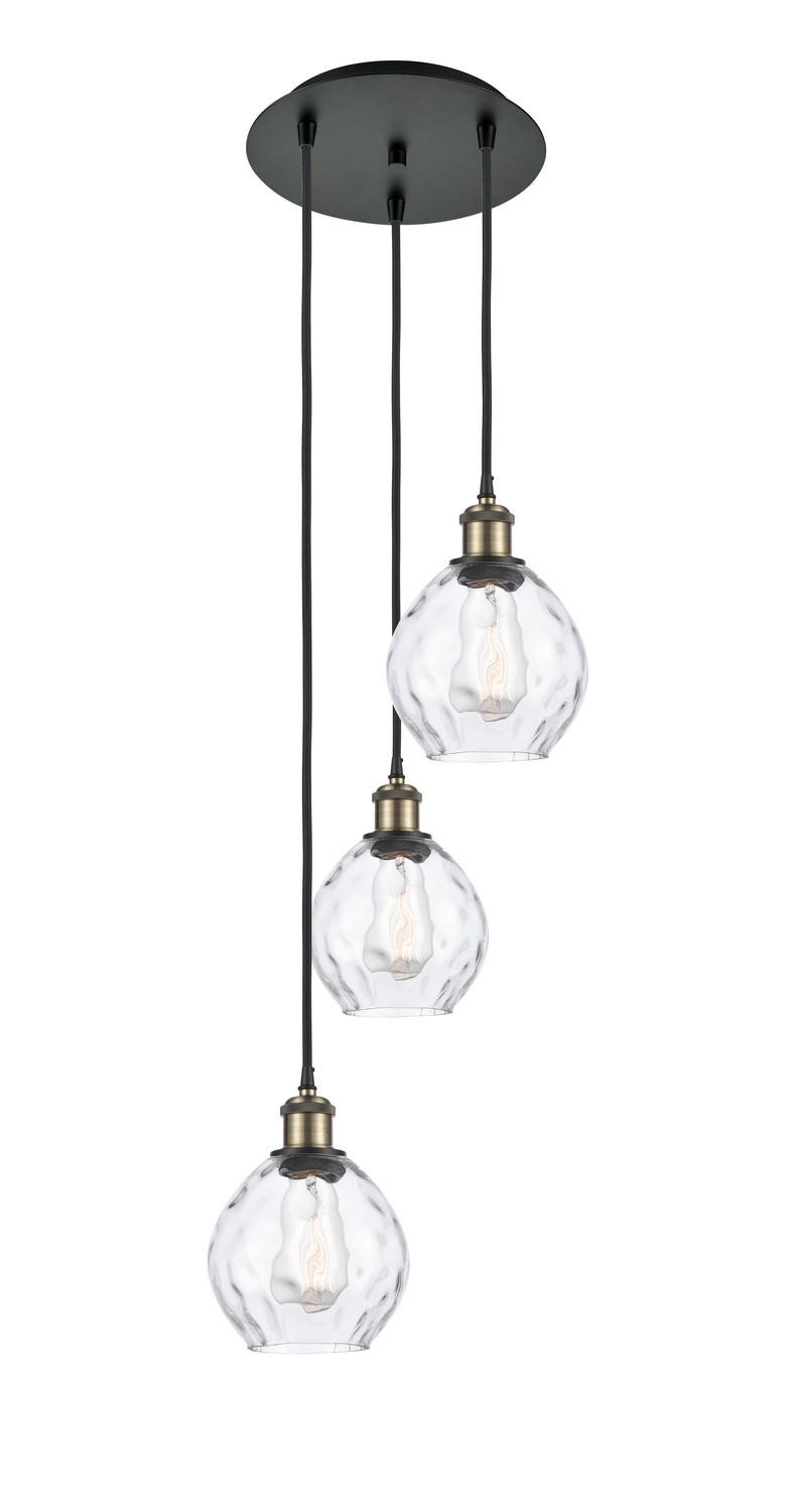 Three Light Pendant by Innovations - Ballston Collection, Black Antique Brass Finish - 113B-3P-BAB-G362