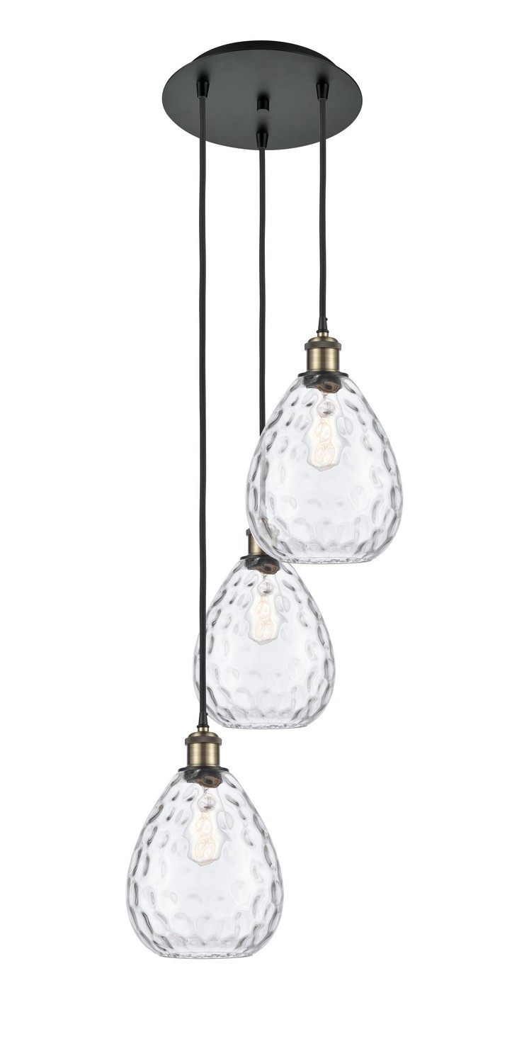 Three Light Pendant by Innovations - Ballston Collection, Black Antique Brass Finish - 113B-3P-BAB-G372