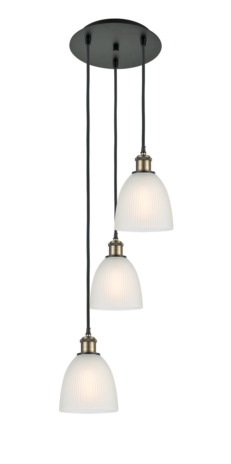Three Light Pendant by Innovations - Ballston Collection, Black Antique Brass Finish - 113B-3P-BAB-G381