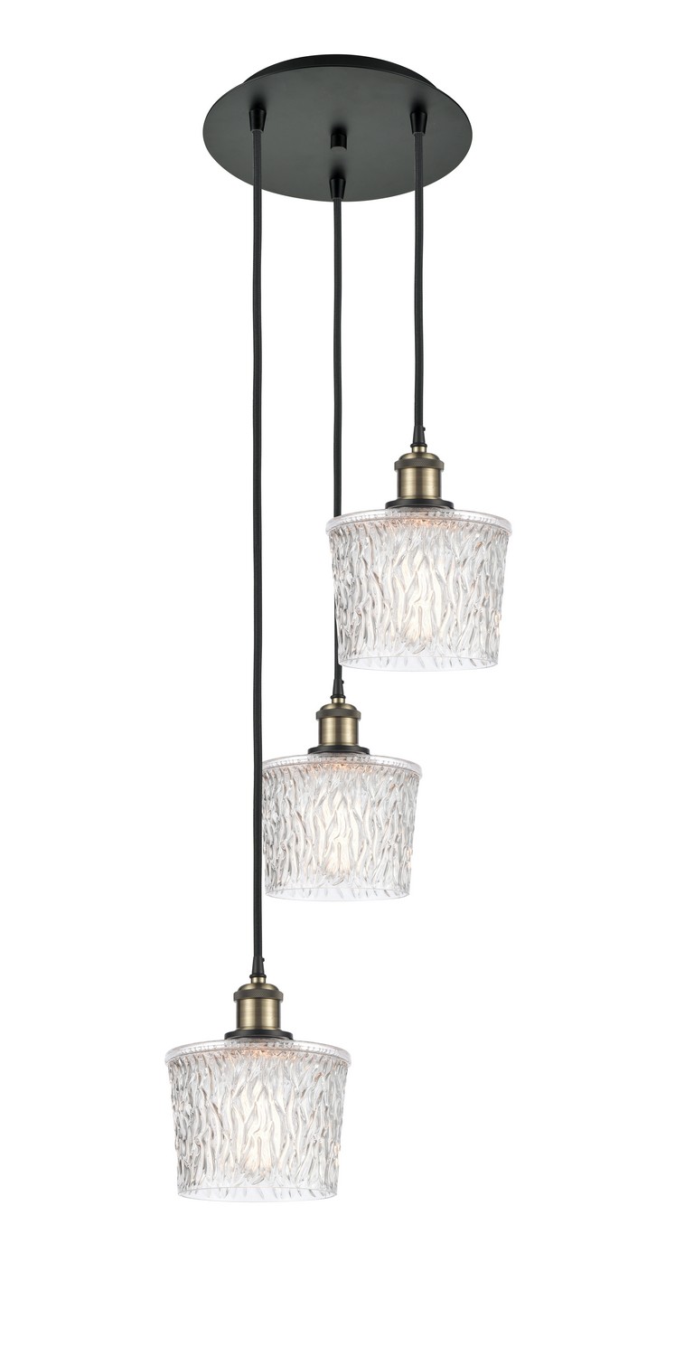 Three Light Pendant by Innovations - Ballston Collection, Black Antique Brass Finish - 113B-3P-BAB-G402