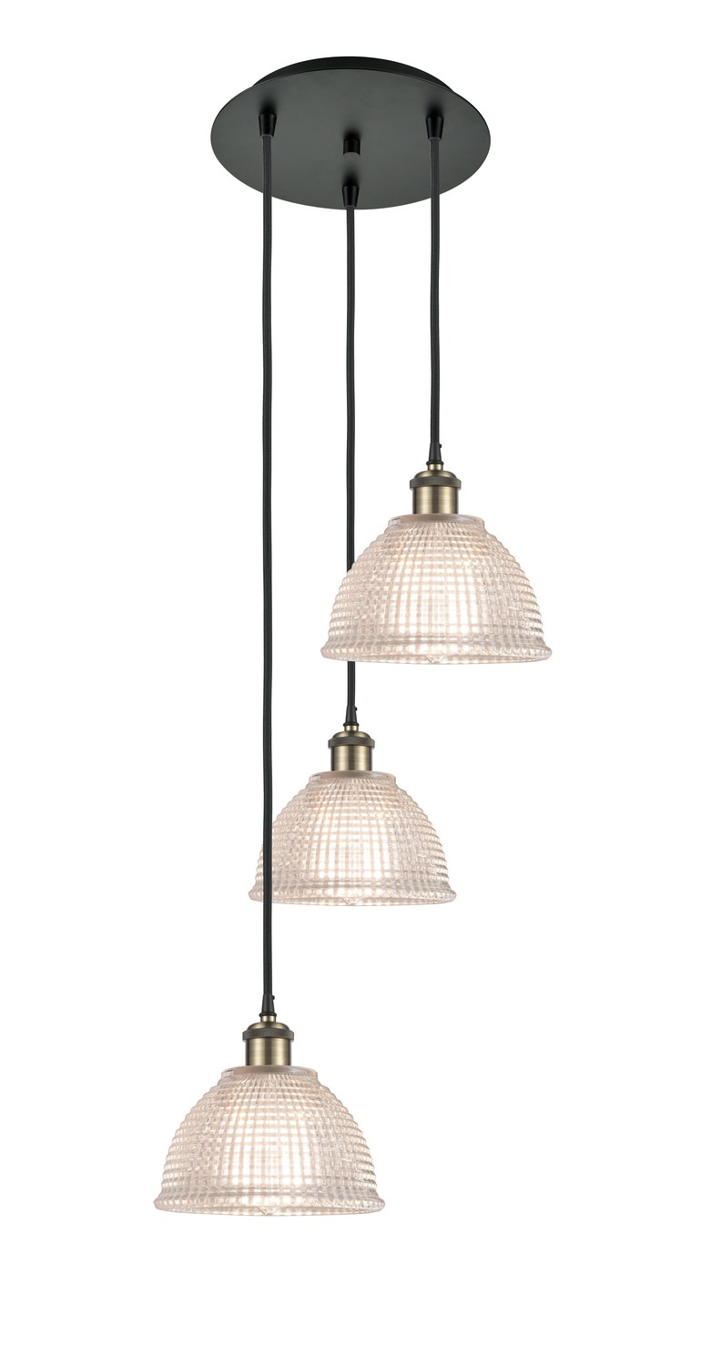 Three Light Pendant by Innovations - Ballston Collection, Black Antique Brass Finish - 113B-3P-BAB-G422