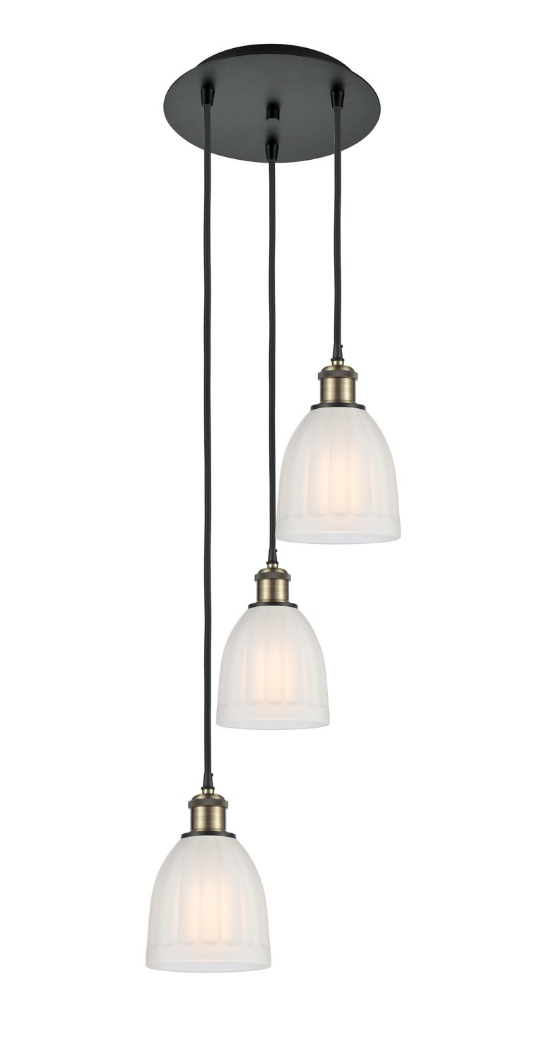 Three Light Pendant by Innovations - Ballston Collection, Black Antique Brass Finish - 113B-3P-BAB-G441