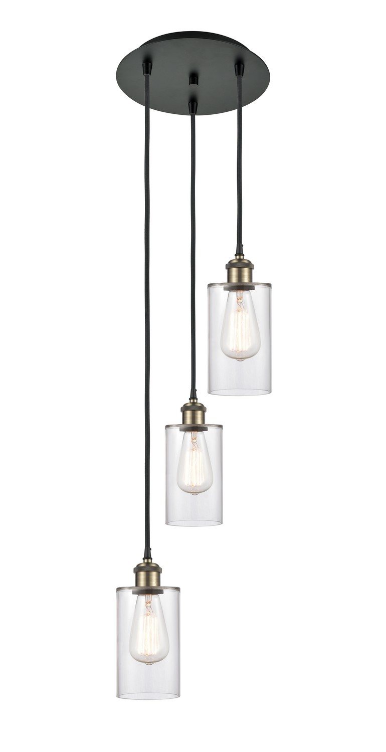 Three Light Pendant by Innovations - Ballston Collection, Black Antique Brass Finish - 113B-3P-BAB-G802