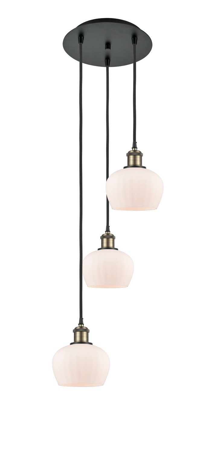 Three Light Pendant by Innovations - Ballston Collection, Black Antique Brass Finish - 113B-3P-BAB-G91